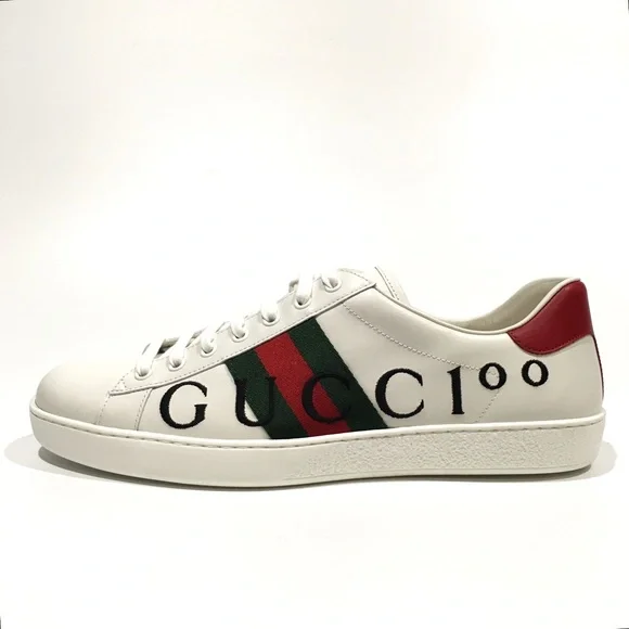 NIB GUCCI LEATHER  MENS LOW TOP SNEAKERS NIB GUCCI MENS GREEN LEATHER TENNIS LOW TOP SNEAKERS US 11  main image 3